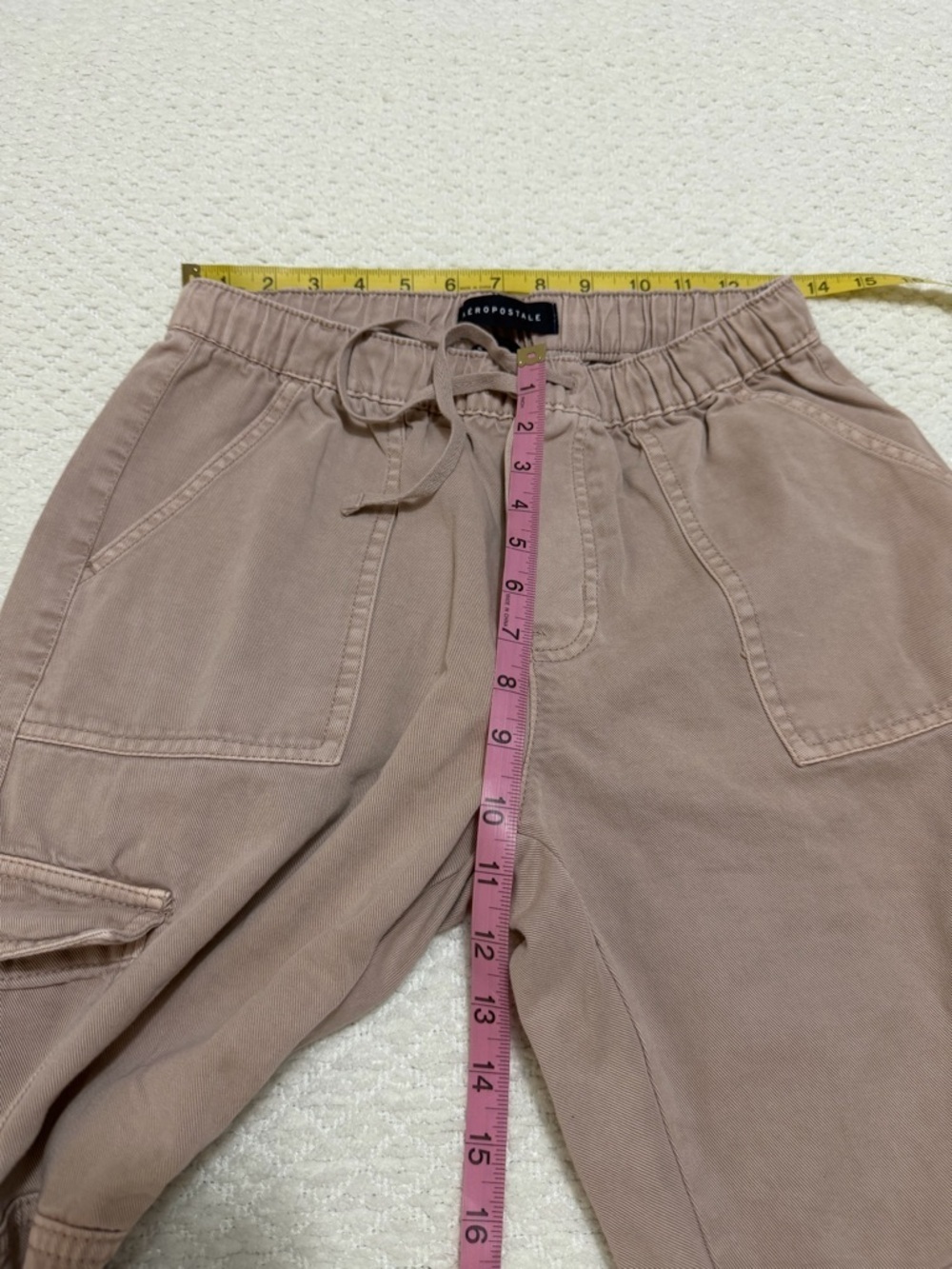 Baggy High-Rise Cinched Cargo Taupe Pants Women’s Size Small - Picture 6 of 9